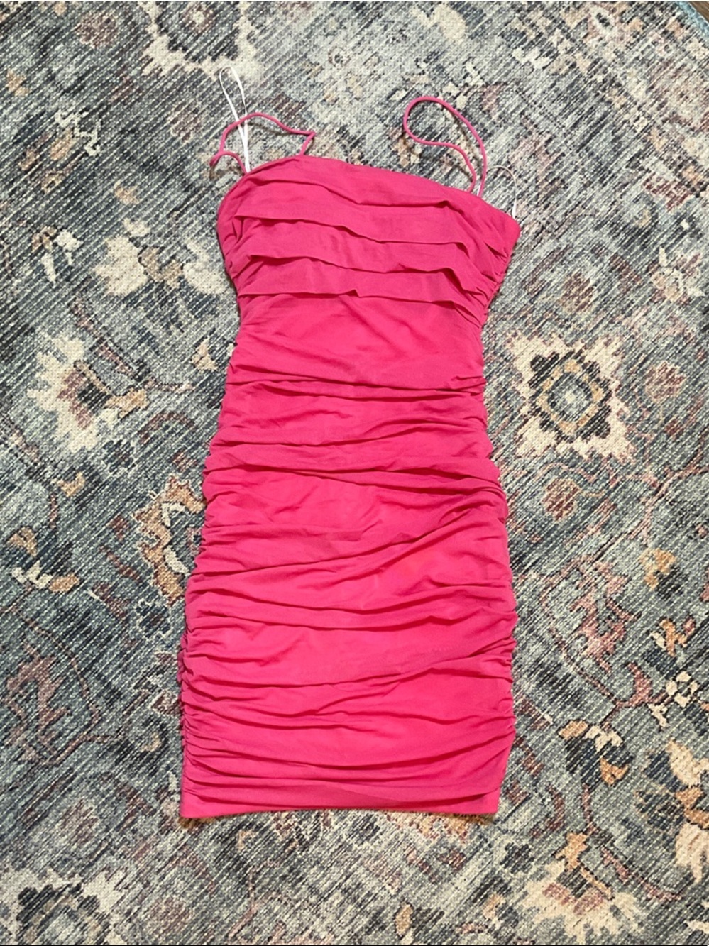 Princess Polly Hot Pink Ruched Mini Dress